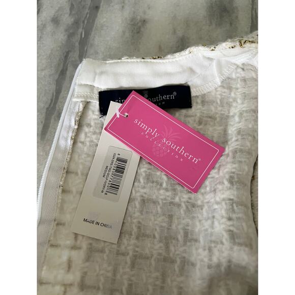 Simply Southern Retro Look Boucle Mini Dress Woman’s Size Medium Pockets - Picture 5 of 14